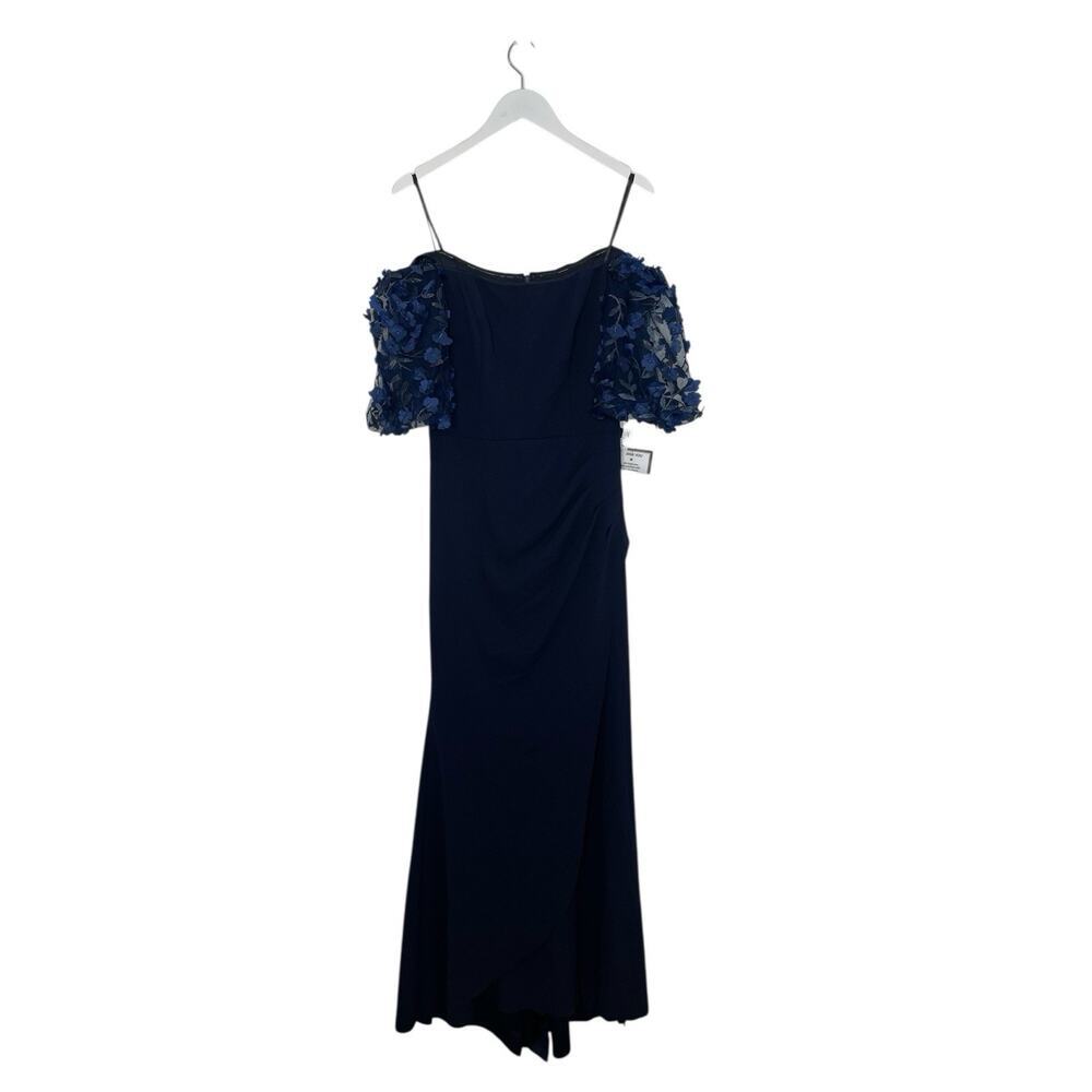 XSCAPE Dress Melanie 3D Floral Sleeve Scuba Crepe Gown Size 8 $259 - Picture 4 of 7